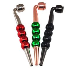 New Metal Pipe Four-pearl Colored Glossy Smoke Tool Portable and Easy to Clean