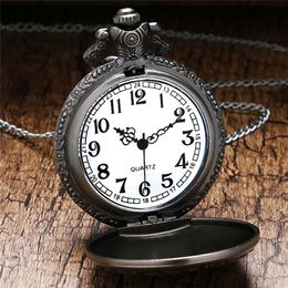 Retro Death Note Pocket Watch Bronze Solid Skull with Slim Necklace Chain Japanese Anime Quartz Analogue Clock Cool Gifts266A