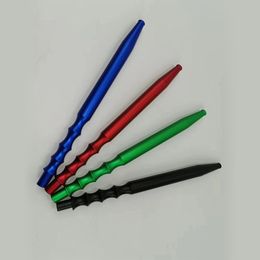 1.8M Colorful Aluminum Alloy Silicone Hose Handle Filter Mouthpiece Mouth Holder Portable For Hookah Shisha Smoking Stem DHL Free