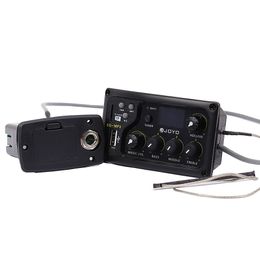 JOYO EQ-MP3 Equalizador de guitarra acústica Captador de equalizador de 3 bandas com MP3 e função de afinador Visor LCD Graves médios agudos Ajuste de volume
