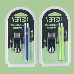 MOQ 2PCS Vertex LO VV Charger Kit 350mAh CO2 Oil Preheat Battery E Cigarettes Vape Pen Fit 510 thread Atomizers CE3 Tank G2 Free Ship