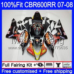 Injection kit For HONDA CBR 600RR 600F5 CBR 600 RR F5 07 08 283HM.23 CBR600F5 CBR600RR 07 08 CBR600 RR 2007 2008 Fairings Matte Repsol hot