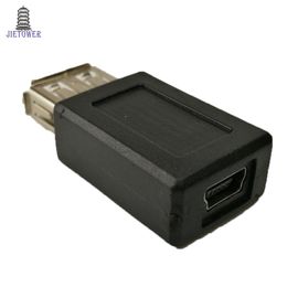 300pcs/lot High Speed USB 2.0 Type A Female to Mini USB 5pin B Female Converter Connector Charger Transfer Data sync Adapter