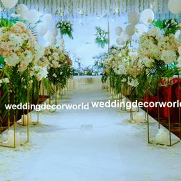 no flowers including )New gold iron walkway stand wedding aisle decorations pillar for weddings decor decor0589
