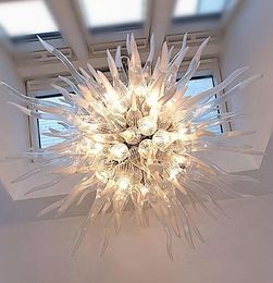 Fancy Clear Ball Hand Blown Glass Chandelier Lighting LED Light Hanging Lamps Pendant Lamps showroom Chandeliers