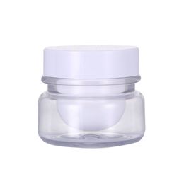 30g Travel Empty Clear double wall cream cosmetic jar container bottles White Cap Cosmetic Packaging F3460
