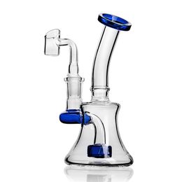 Bong glass Mini dab rig Water pipe 14mm joint banger pipes bubbler for smoking recycler dabs cheap green blue black