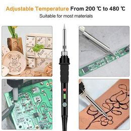 Freeshipping 56Pcs Wood Burning Kit Wood Burning Tool Creative Set Carving Burning Pen Soldering Iron Set Pyrography Pen