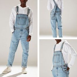 Mens Designer Jeans Overalls High Waist Light Blue New Pants Fashion Casual Long Pants Jeans For Men S-XXXL