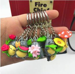 Anime Tonari No Totoro Keychain Bag Car Key Chain Cat Pendant Figure Keyring Birthday Gift Mix 24pcs/Lot Wholesale High Quality