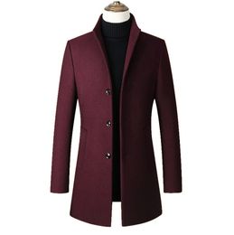 fashon mens long cotton collar trench single breasted coats men wool jacket mens casual wool coat slim collar coat