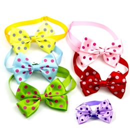 Lovely Polka dots Pet Bowknot Tie Bow Teddy Dress Up Accessories Cat Dog Jewellery Collar Free Shipping