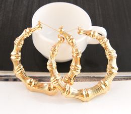 Luxury Jewelry Heart Round Shaped Ethnic Large Vintage Rose Gold Plated Bamboo Hoop Earrings 5 styles mixed for Women