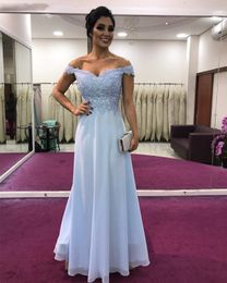 Off Shoulder Light Blue Dress Online 