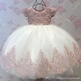 Wedding Party Organza Made Princess Long Kids Handmade Flower Girl Dress Ball Gown Floor Length Criss Cross