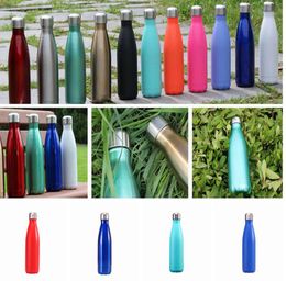 500ml Stainless Steel Water Bottle Double Walled Cola Shape Sport Vacuum Insulated Travel Bottles 18 STYLES KKA7845