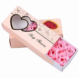 Fashion DIY Soap Flower Lifelike Valentines Day Hand Made 10 Rose Soaps Flowers For Birthday Gift With Retail Box SN2575