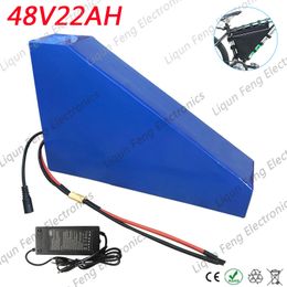 Free customs 1200W 48V 20AH triangle battery 48 V 20AH lithium battery pack use 3.7V 2600mah 18650 cell With free bag 30A BMS