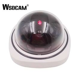 Wsdcam Plastic Smart Indoor/Outdoor Dummy Surveillance Camera Home Dome Fake CCTV Security Camera with Flashing Red LED Lights