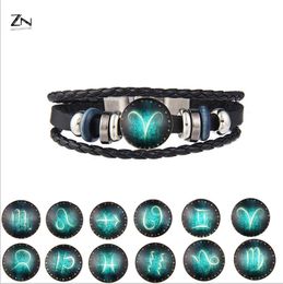 Braided bracelet 12 constellations for men and women popular personality exclusive fashion wrist Jewellery