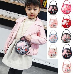 Kids Cute Handbags 2019 New Girls Circular Chain Shoulder Bags Lovely Applique Woolen Cloth Mini Princess Purses Children Birthday Gifts