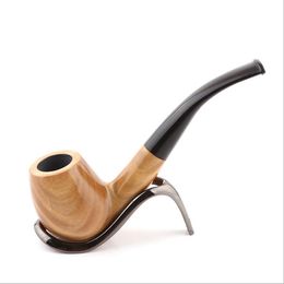 Green Sandalwood Hand Pipe Wood Bend Philtre Pipe Tobacco Fittings