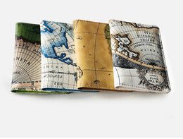 DHL 50pcs Korea Style World Map Printing Card Holder Travel Passport Holder Cover ID Passport Cover