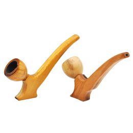 Hornet 100mm Creative Bent Type Wooden Smoking Pipe Handmade Tobacco Herb Pipe Portable Small Smoking Hand Pipe Cigarette Accessories
