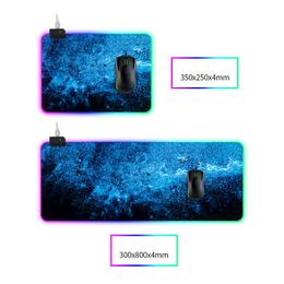 Starry sky LED light Mouse pad 300*800*4mm computer thickening RGB game competitive keyboard desktop mouse pad 5 size dhl free