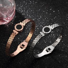 Stainless steel Roman numeral bracelet 2019 jewelry rose gold Couple cuff bracelets gifts for women fashion