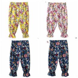 Baby Pants Kids Summer Floral Pants Printed Casual Harem Pants Flowers Casual Bloomers Ruffle Fashion Trousers Flare Harem PP Pant CZYQ5170