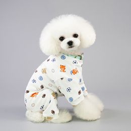 Dog Pajamas Jumpsuit Simple Cute Small Pet Cat Clothes Puppy Coat For Chihuahua Pomeranian Dogs Print Clothing Shirt