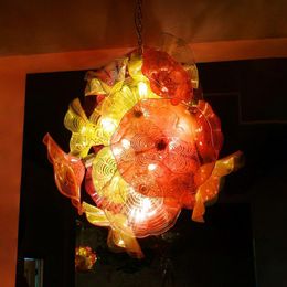 Luxury Flower Chandelier Lamps Modern Light Plates Livingroom Romantic Bedroom Dining Room Lamp LED murano glass Chandeliers