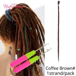 20" 100% Handmade Dreadlocks Extensions dreads hairSynthetic Crochet Dreads Braiding Hair Extension For Men And Women with ombre Black 1Root