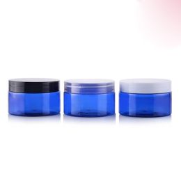 100g X 50 empty blue Plastic Cream mask PET bottles jar containers for cosmetic packaging skin care cream white/clear/black lid