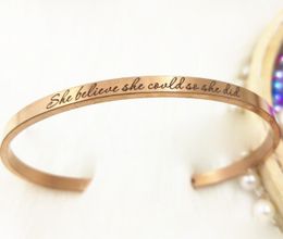 Fashion Gifts Bracelet Stainless Steel Free Engraving Cuff Bangle charm Silver/gold /Rose gold Bracelet Gift Personalised Bangle