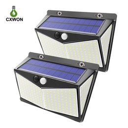 208LEDs Solar LED Outdoor Lighting Three Working Modes Wireless Motion Sensor LED Light Garden Wall lamparas