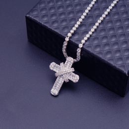 Necklaces Luxury Cubic Zirconia Cross Necklace With Tennis Necklace For Women Wedding Dainty Chain strong & high quality 33cm 40cm 50cm