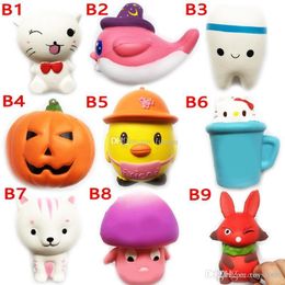 Novelty Squishy Toy beach tooth fox Slow Rising 10cm 11cm 12cm 15cm Soft Squeeze Cute Cell Phone Strap gift children Decompression toys