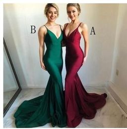Custom Made Mermaid Prom Dresses 2019 Sexy Deep V-neck Open Back Chiffon Long Evening Gowns Party Dress For Special Occasion Formal Gowns