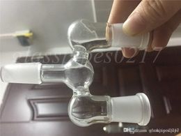 new style glass adapter for bongs glass oil nail double bowl adapter two size Wishbone Glass Splitter Frosted Adapter for options