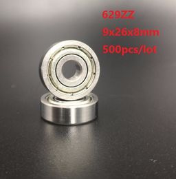 500pcs/lot 629ZZ 629-ZZ 629 ZZ 629Z ABEC 9*26*8mm Deep Groove Ball bearing Miniature mini Ball Bearings for 3d printer parts 9x26x8mm