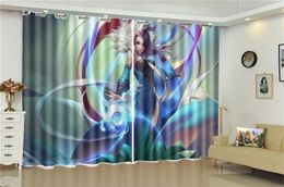 Custom 3D Curtain 3d Cartoon Sexy Magic Girl HD Digital Print 3d Floral Shading Practical Fine Curtain