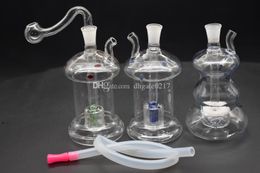 wholesale mini Glass water Bong Tornado Cyclone Percolator Bongs thick pyrex Glass Water Pipes Tobacco Oil Dab Rigs with oil burner and hose