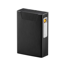 Newest Aluminium Alloy USB Charging Lighter Cigarette Case Portable Flip Over Innovative Design For Cigarette Smoking Pipes Multiple Uses