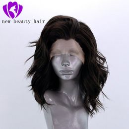 Free Parting Short Body Wave High Temperature Fiber Natural Hair Synthetic Lace Front Wig For American Black/White Women