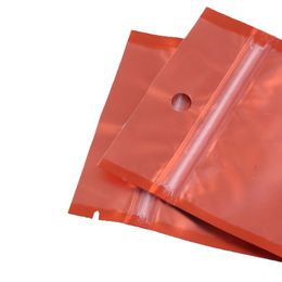 Wholesale 12x20cm 100pcs Clear/ Orange/ Silver Flat Translucent front matte zipper bags Aluminium mylar bags