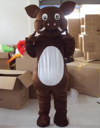 2019 hot sale handmade Wild Pig Fancy Dress Cartoon Adult Animal Mascot Costume free shipping