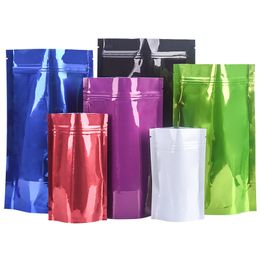 Aluminium Foil Bags Stand Up Pouch Colourful Aluminium Foil Zipper Bags For Tea Coffee Factory wholesale LX1957