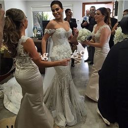 Mermaid Lace Gorgeous Dresses Off the Shoulder Appliqued Beaded Wedding Gowns Bridal Dress Vestidos De Nnovia